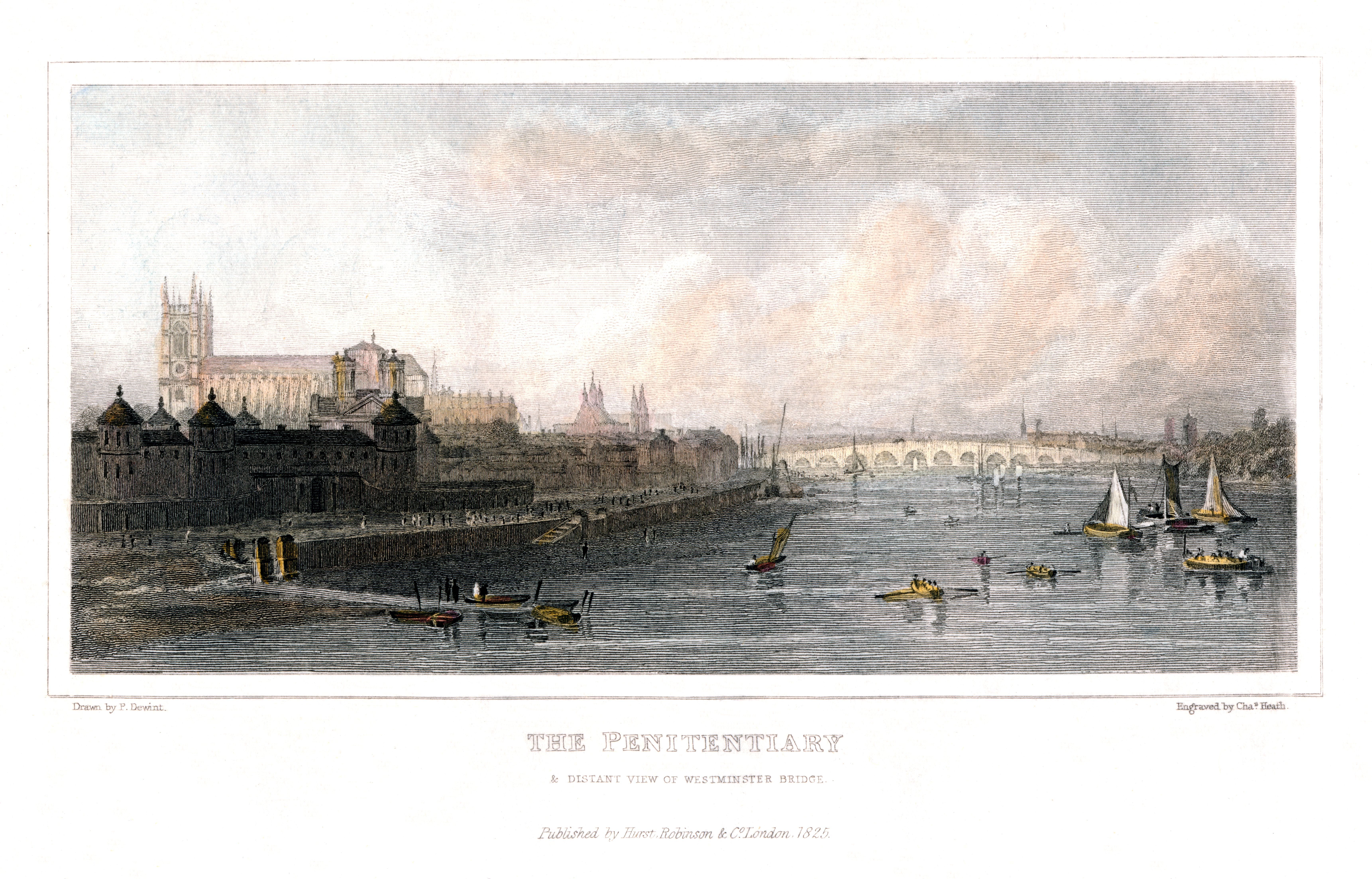 London Millbank Penitentiary,prints,river view